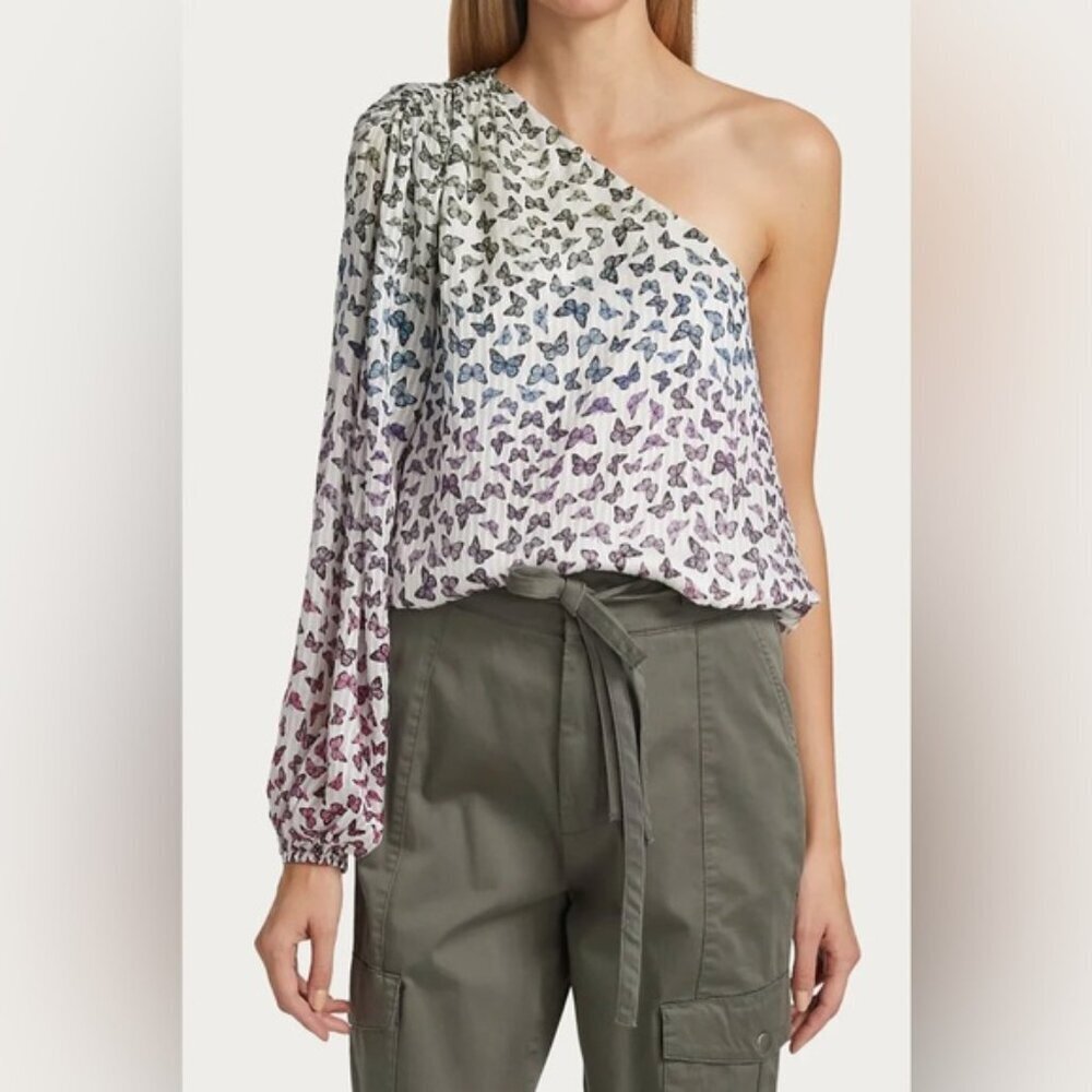 CAMI NYC Lenore Top Butterfly Print medium blouse
